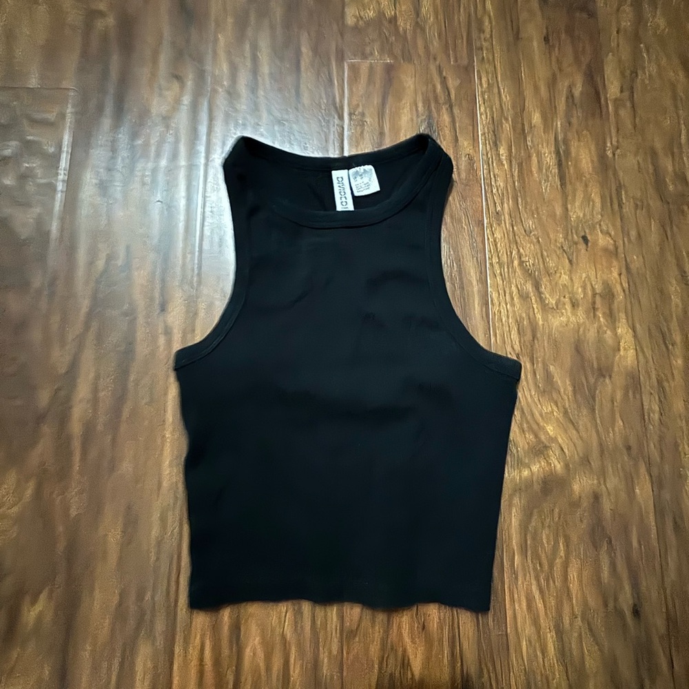 H&M Black Fitted Crop Tank Top